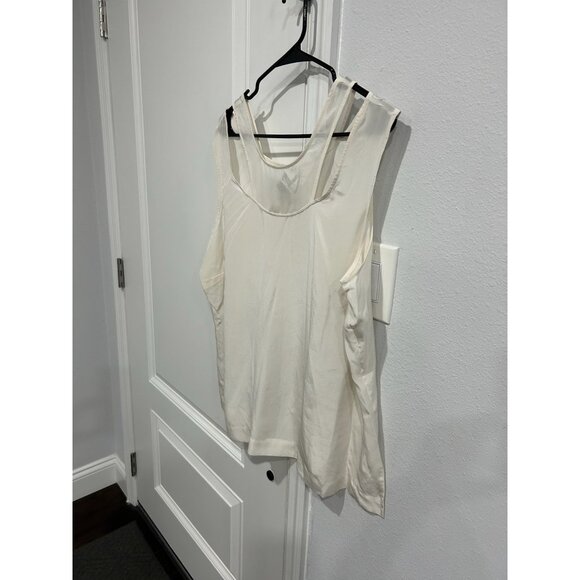 Marc Bouwer Womens Sleeveless Silk Blouse Ivory Plus Sz 1X Sheer Minimalist - Picture 3 of 9